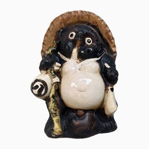 Mid-Century Tanuki Statue in Shigaraki Pottery, Japan, 1980s