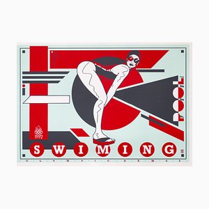 Bruno Bressolin, Swimming Pool: Olympique Dame Stepanova, 1986, Silk-Screen