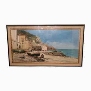 Neapolitan School Artist, Landscape, 1800s, Oil on Canvas