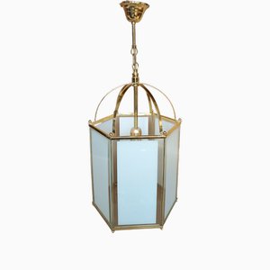 Lampada da soffitto a forma di lanterna esagonale, anni '90