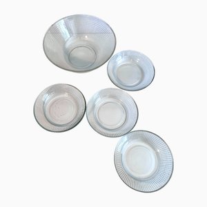 Glasschalen von Wilhelm Wagenfeld für Vereinigte Lausitzer Glaswerke Ag, Weißwasser, Deutschland, 1950er, 5er Set