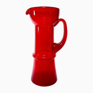Glass Juice Jug by Zbigniew Horbowy for Barbara Art Gkassworks, Huta Szkla Sudety, Poland, 1970s