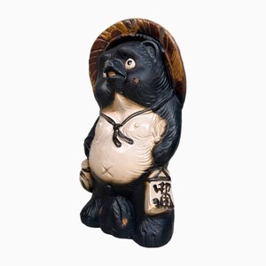 Dekorative Tanuki Tanuki Statue, 1980er