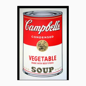 Sunday B. Morning after Andy Warhol, Campbells Vegetable Soup, Silkscreen Print, Framed