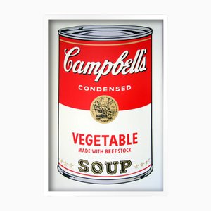 Sunday B. Morning after Andy Warhol, Campbells Vegetable Soup, Silkscreen Print, Framed