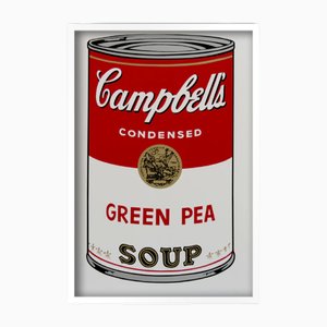 Sunday B. Morning after Andy Warhol, Campbells Green Pea Soup, Siebdruck, gerahmt