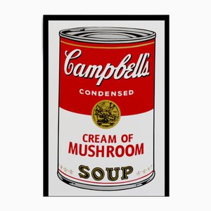 Sunday B. Morning after Andy Warhol, Campbells Cream of Mushroom Soup, Silkscreen Print, Framed