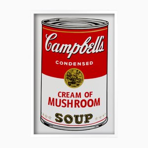 Sunday B. Morning after Andy Warhol, Campbells Cream of Mushroom Soup, Silkscreen Print, Framed