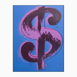 Sunday B. Morning after Andy Warhol, Dollar Blue, Silkscreen Print, Framed