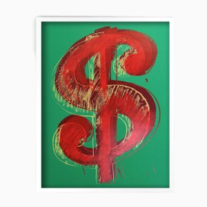 Sunday B. Morning after Andy Warhol, Dollar Green, Silkscreen Print, Framed