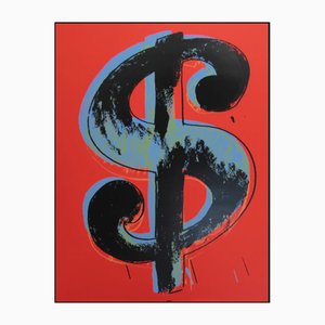 Sunday B. Morning after Andy Warhol, Dollar Red, Silkscreen Print, Framed