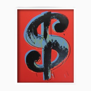 Sunday B. Morning after Andy Warhol, Dollar Red, Serigrafia, Incorniciato
