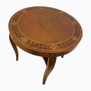 Art Deco Hand Painted Round Side Table, 1930s