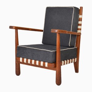 Mid-Century Oak Lounge Chair by Jan Vanek for Krasna Jizba, 1940,