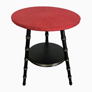 Table d'Appoint Noirci en Faux Bambou