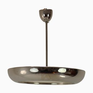 Lampada a sospensione UFO Bauhaus / funzionalista cromata attribuita a Napako, anni '30