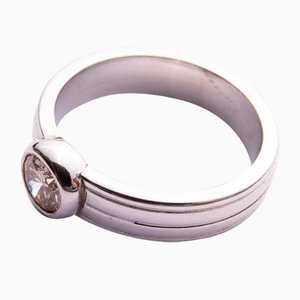 Anello vintage con diamante, anni 2000