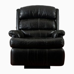 Poltrona reclinabile in pelle nera