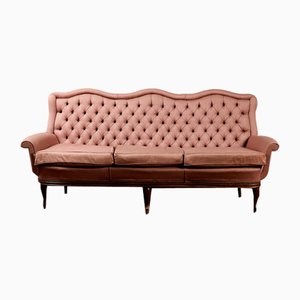 Divano Capitonè rosa, anni '80