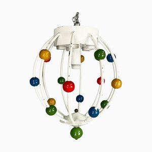 Lustre Mid-Century avec Sphères Colorées, Italie, 1940s