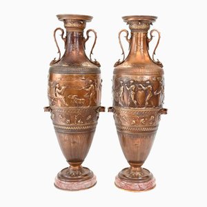 Französische Amphoren Urnen aus Bronze, 2er Set