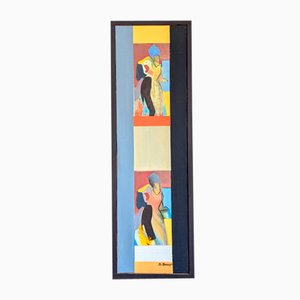 Montage, 1950s, Oil on Canvas, Framed