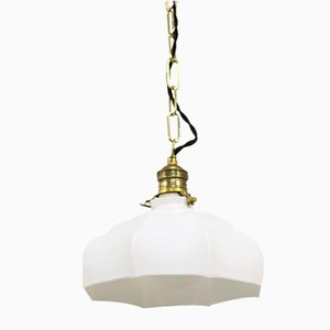 Opaline Hanging Lamp, 1930s