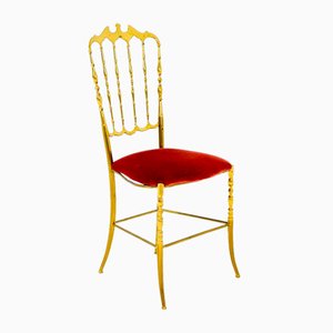 Mid-Century Brass Chiavari Side Chair, Italy, 1980s