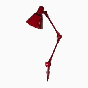 Lampe de Bureau Technique Articulée et Ajustable en Métal Laqué Rouge, 1960s