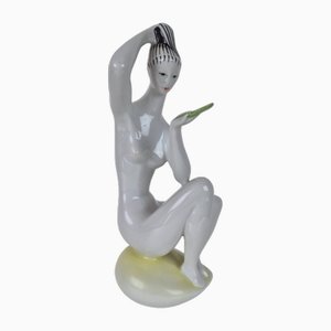 Art Deco Figure of Virgin in the Mirror by János Török