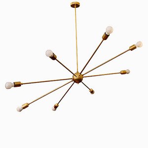 Mid-Century Orbital Lamp with 8 Brass Arms by Juanma Lizana