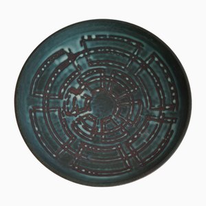 Scodella vintage in ceramica smaltata blu-grigia di Carstens Tönnieshof, Germania, anni '70