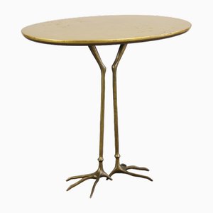 Tavolino vintage in legno foglia oro e bronzo di Gavina, anni '70