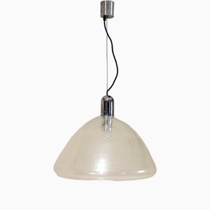 Lampada a sospensione in vetro Bullicante di Murano, anni '70