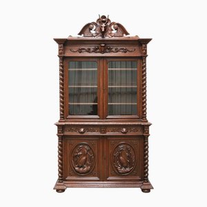 Renaissance Revival French Hunt Cabinet with Barley Twist, 1870s