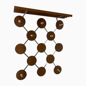 Vintage ScandinavianTeak and Metal Coat Rack, 1960s