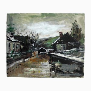 Magdalena Spasowicz, Häuser, Öl & Acryl auf Karton, 2004