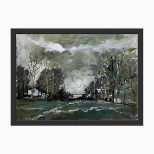 Magdalena Spasowicz, Landscape, Oil & Acrylic on Cardboard, 2010