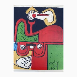 Le Corbusier, Abstract Portrait L-C 40 43 60, Color Lithograph, 1960s