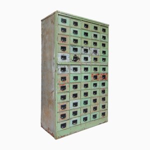 Vintage Industrial Metal Drawer Cabinet, 1920s