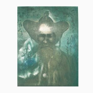 Rafal Strent, An Old Mongolian, Etching on Paper, 1986