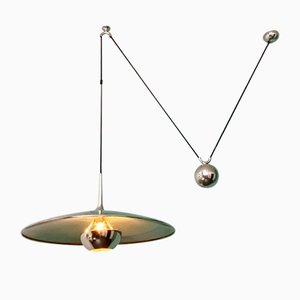 Onos 55 Pendulum Train Ceiling Lamp in Chrome-Plated Brass by Florian Schulz, Germany, 1970s