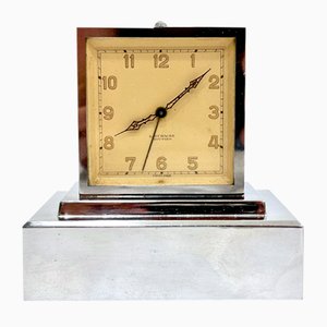 Bank Mantel Clock with Money Box by Louis Schwab for Winterthur Leben-Vie, 1930s