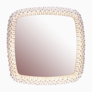 Grand Miroir Illuminé avec Fleurs en Cristal