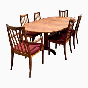Mid-Century Extending Dining Table & Chairs from G-Plan, Set of 7