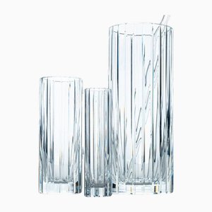 Vases Cylindriques en Cristal de Baccarat, France, 1975, Set de 3