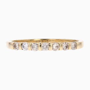 Modern Diamond 18 Karat Yellow Gold Half Wedding Ring
