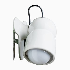 Vintage Modell Robot Lampe mit Klemmhalterung aus weißem Metall von Elio Martinelli, 1960er