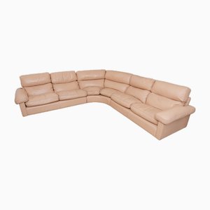 Modulares Vintage Modell Petronio Ledersofa in Blush von Tito Agnoli für Poltrona Frau, 1970er