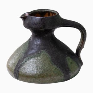 Mid-Century Studio Ceramic Vase with Fat Lava by Luise Duncker, 1970s